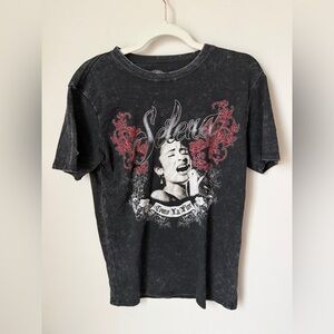 Selena Black Graphic short sleeve T-Shirt